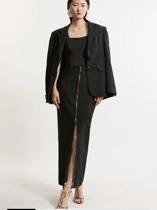 Karen Millen Dresses & Skirts - Karen Millen Figure Form Bandage Knit High Waisted Zip Detail Maxi Skirt